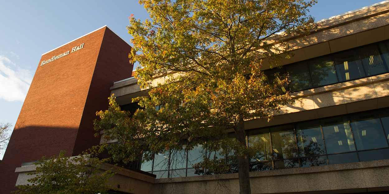 Sun setting on Rendleman Hall