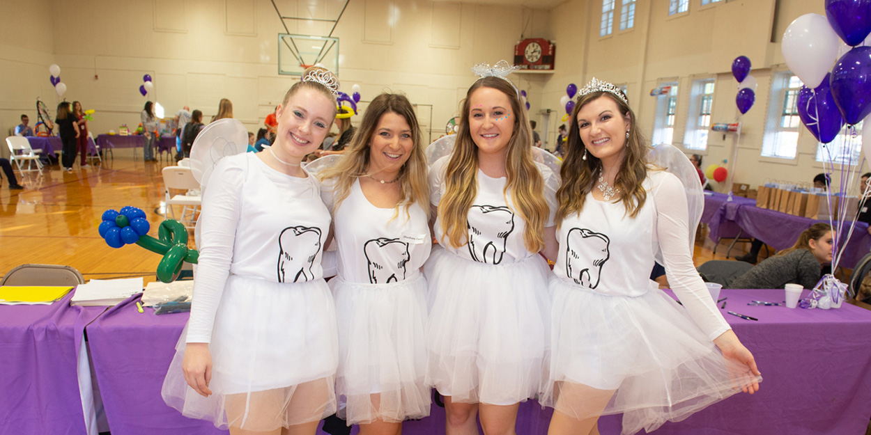 School of Dental Medicine's tooth fairies during the school's give kids a smile day.