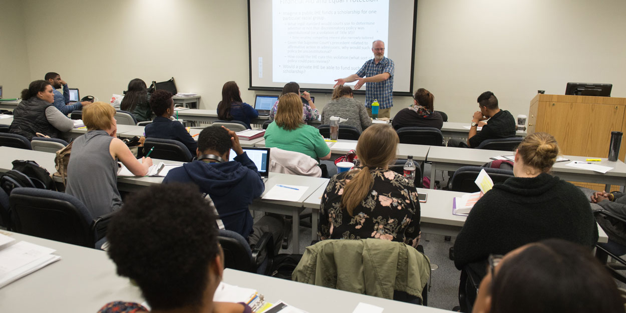 Students in a classroom at SIUE.