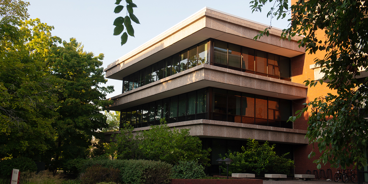 SIUE's Peck Hall on a sunny summer afternoon.