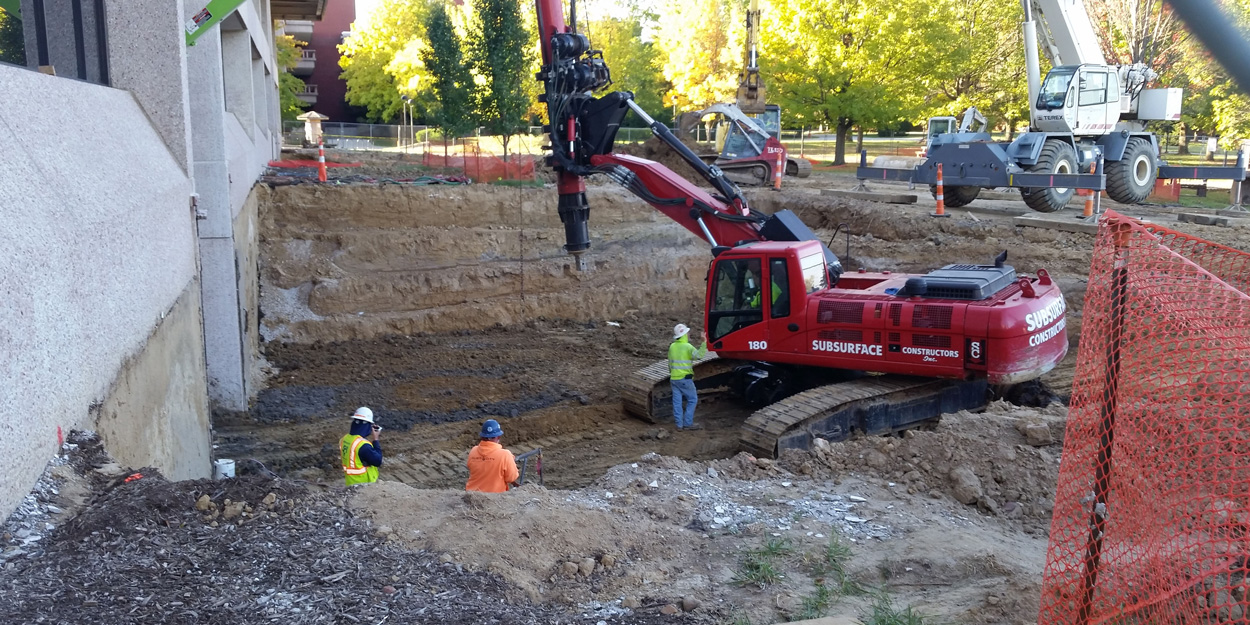 Construction at Founders Hall at SIUE