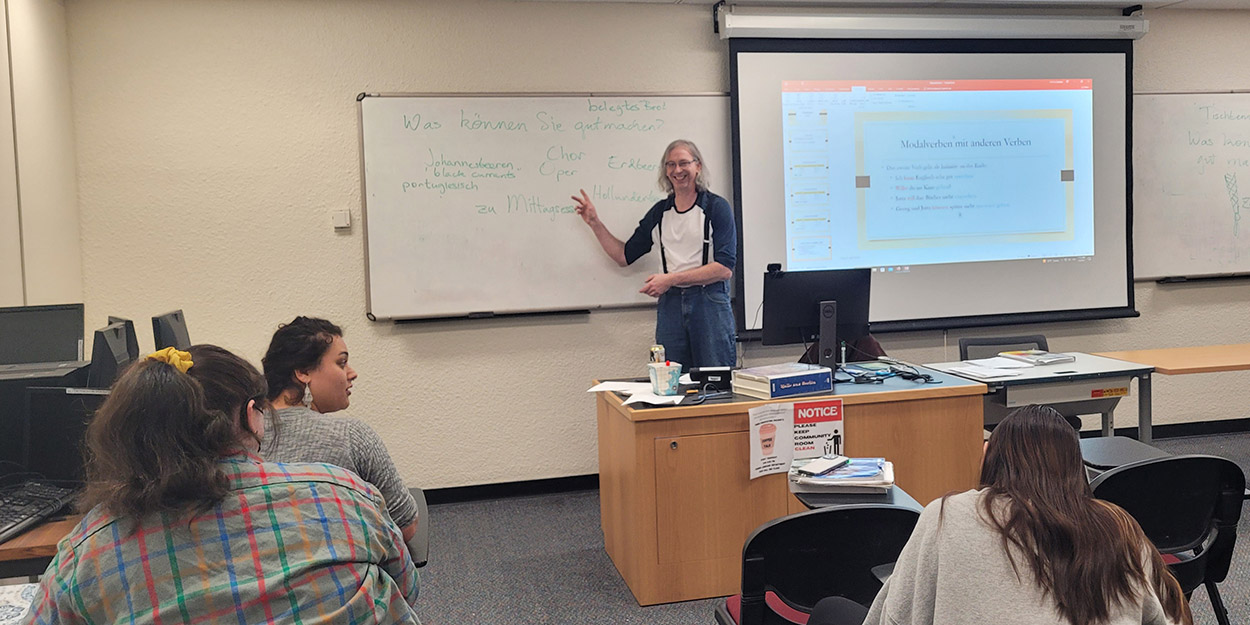 A professor teaching at SIUE.