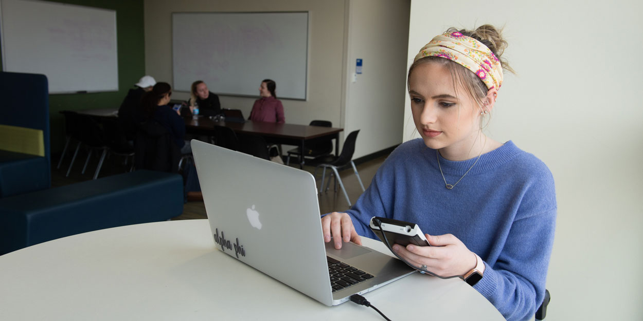 Student Working on a computer