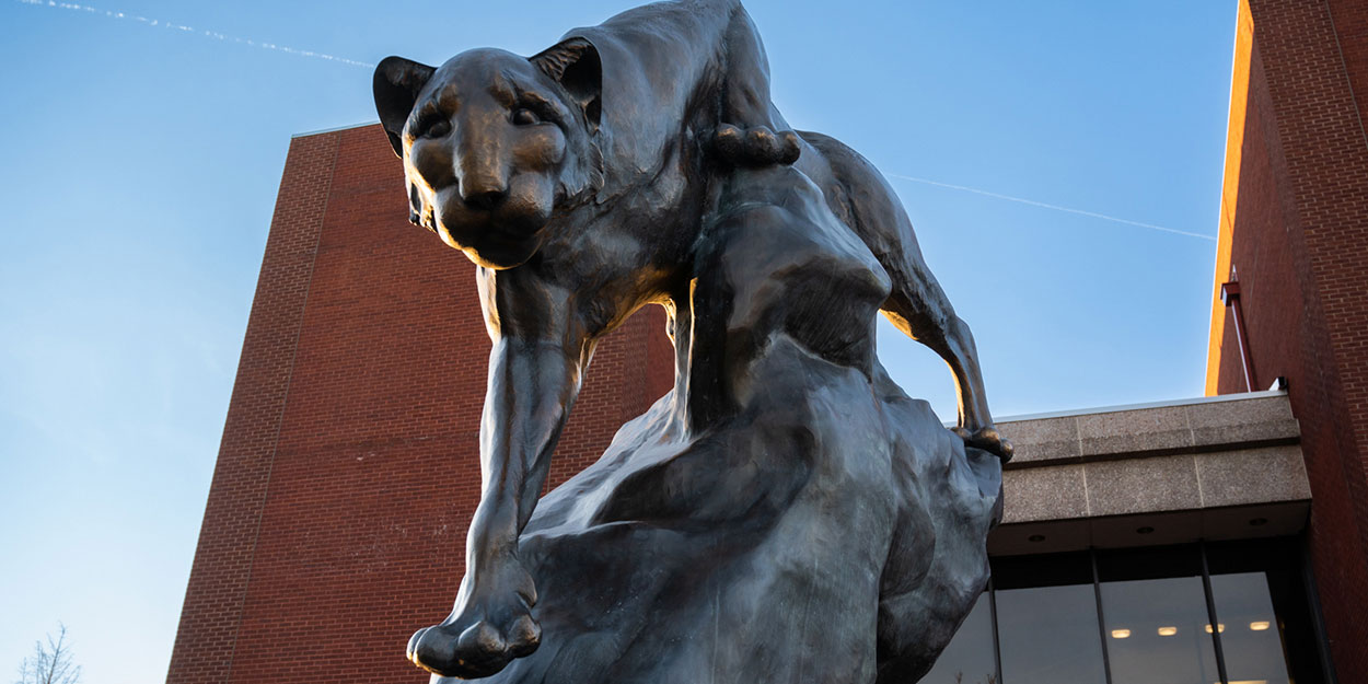 The SIUE Cougar Statue  