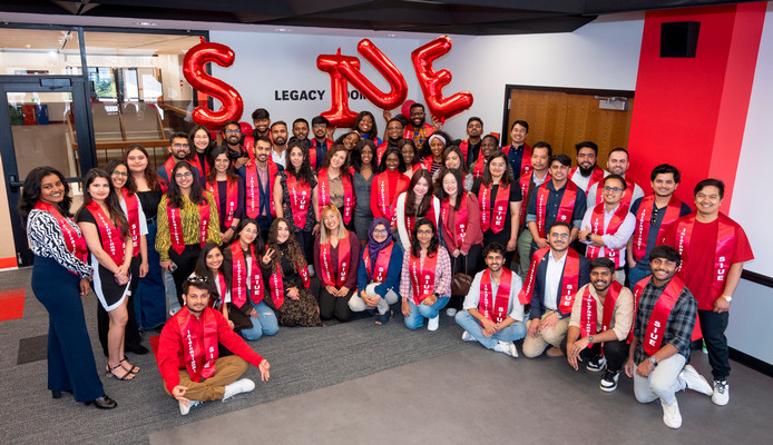 Group of international students at the Spring 2024 International Graduation Celebration. 