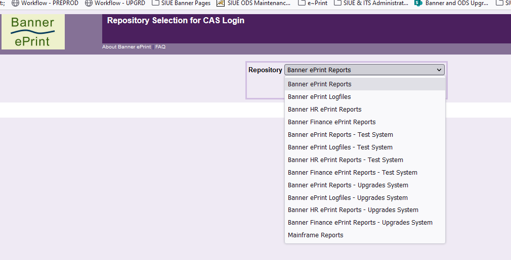 ePrint - Selecting a repository